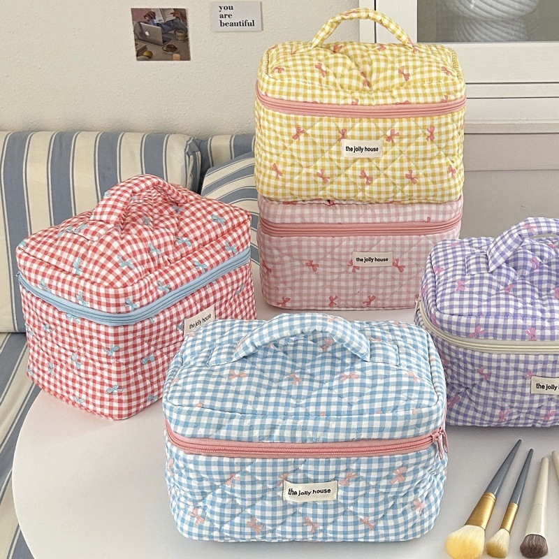 Skincare B Erl - Borsa per il Trucco a Quadretti