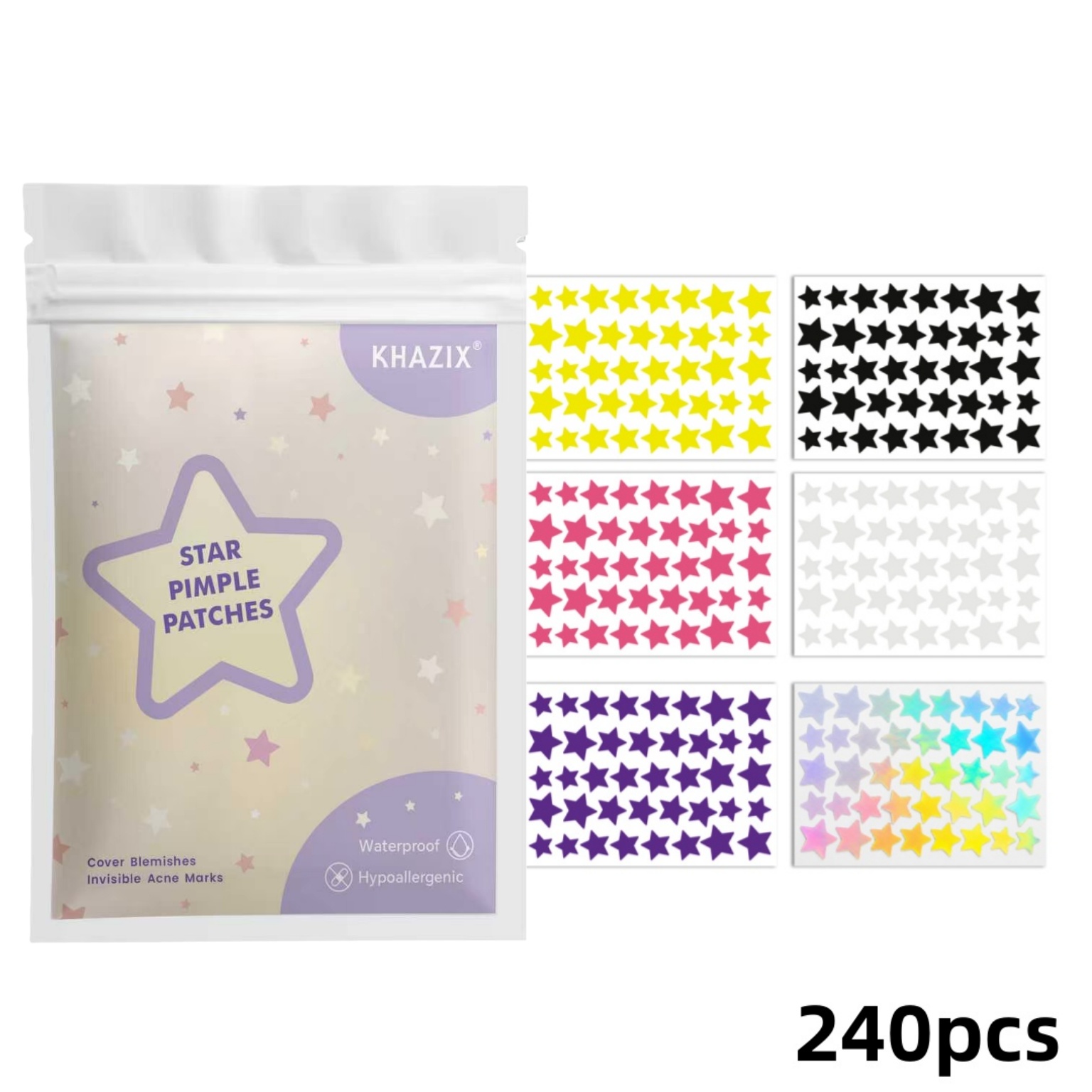 Hydrocolloid Acne Patch - 240 cerotti a forma di stella